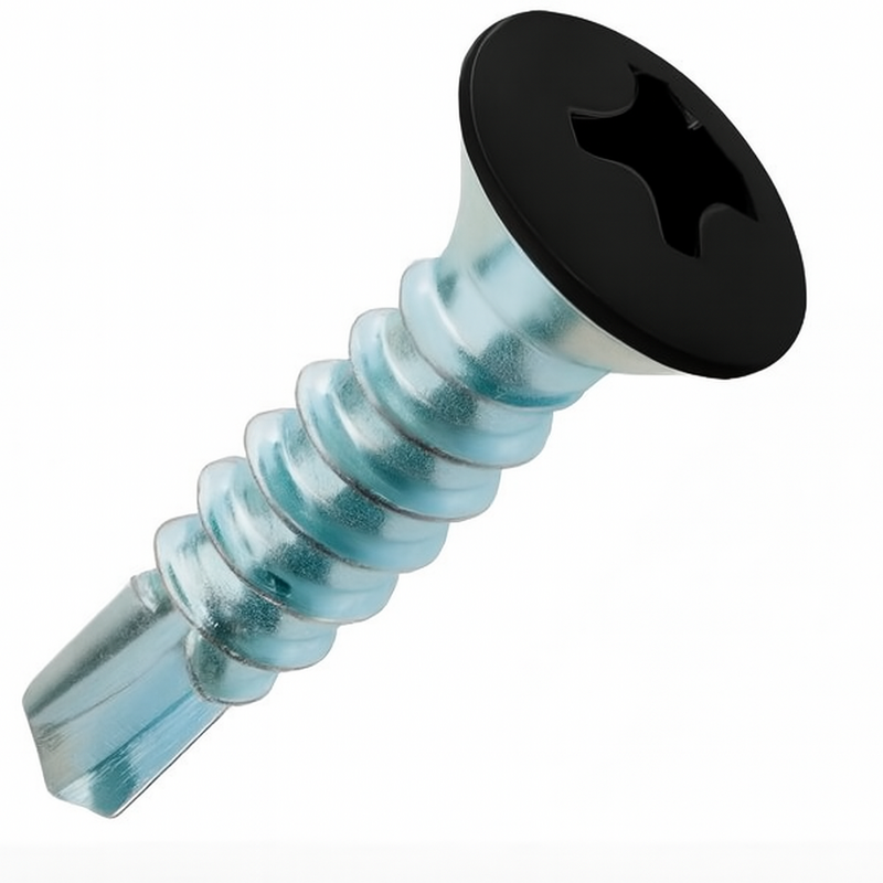 8T150TPO0Z/18BK 8-18 X 1 1/2 PH OVAL SDS ZINC PT.#18 BLACK